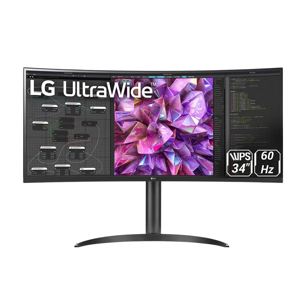 مانیتور الجی خمیده 34 اینچ LG UltraWide 34WQ75C-B - پی سی کالا