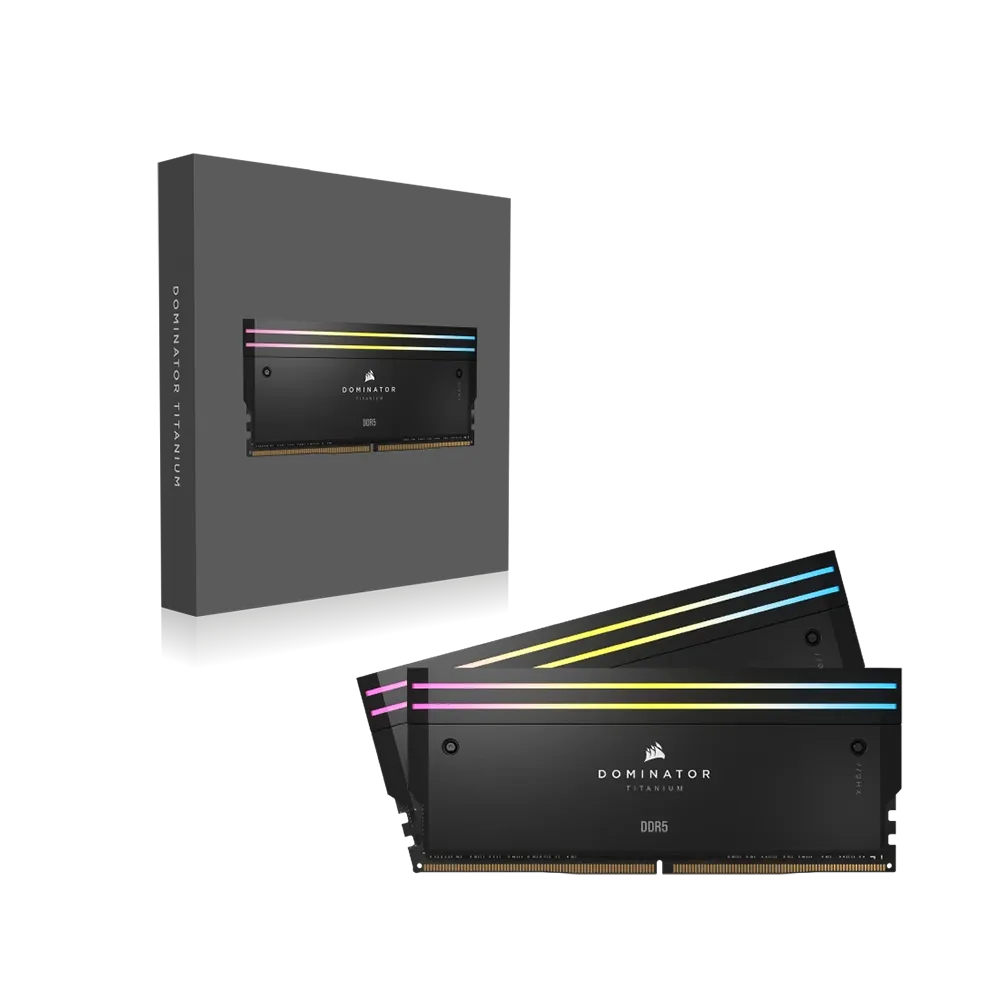 حافظه رم کورسیر مدل Dominator Titanium RGB 32GB 16GBx2 7000MHz CL34 DDR5 Black - پی سی کالا