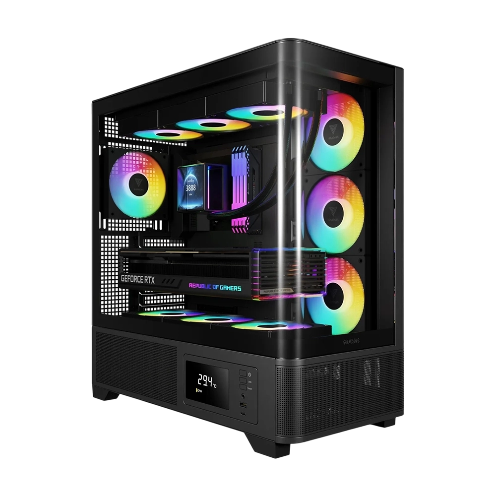 کیس گیم دیاس مدل Gamdias Atlas P2 CG - Black - پی سی کالا