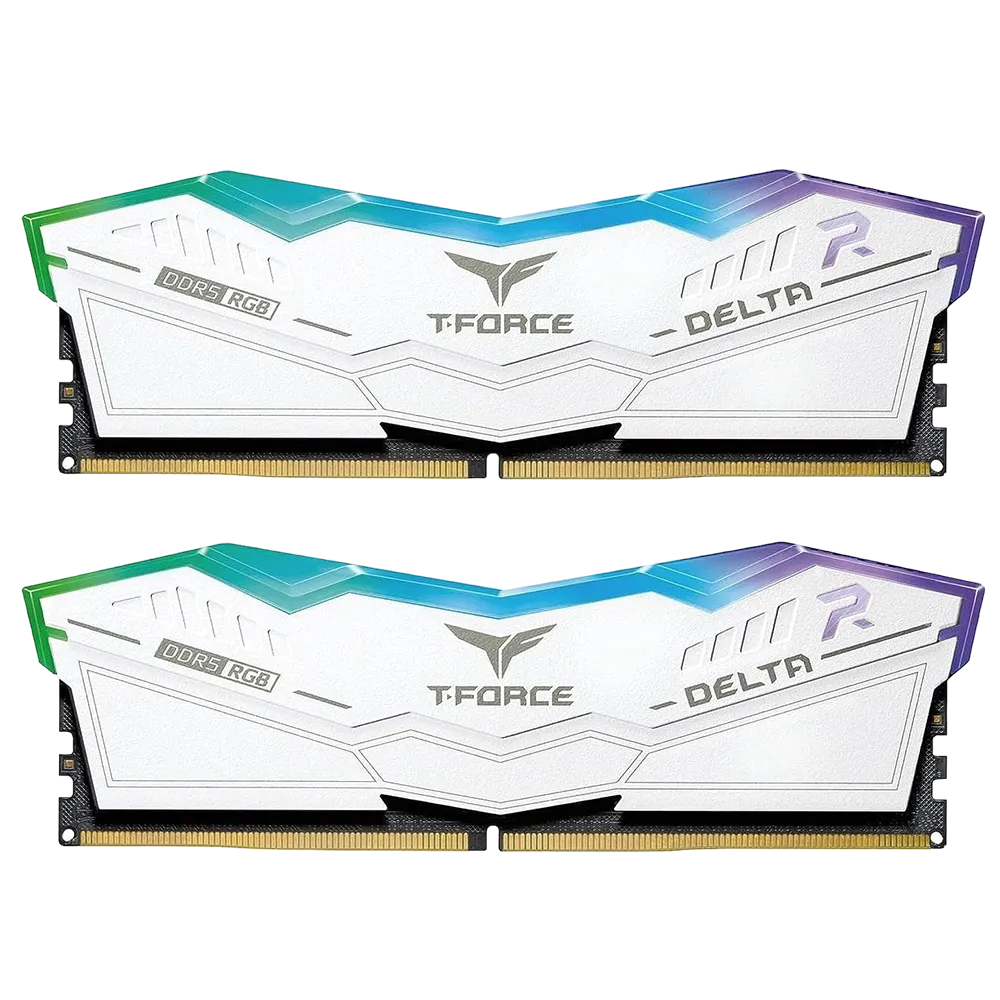 حافظه رم تیم گروپ مدل Team Group T-Force DELTA RGB DDR5 32GB Dual 5600MHz CL32 - White - پی سی کالا