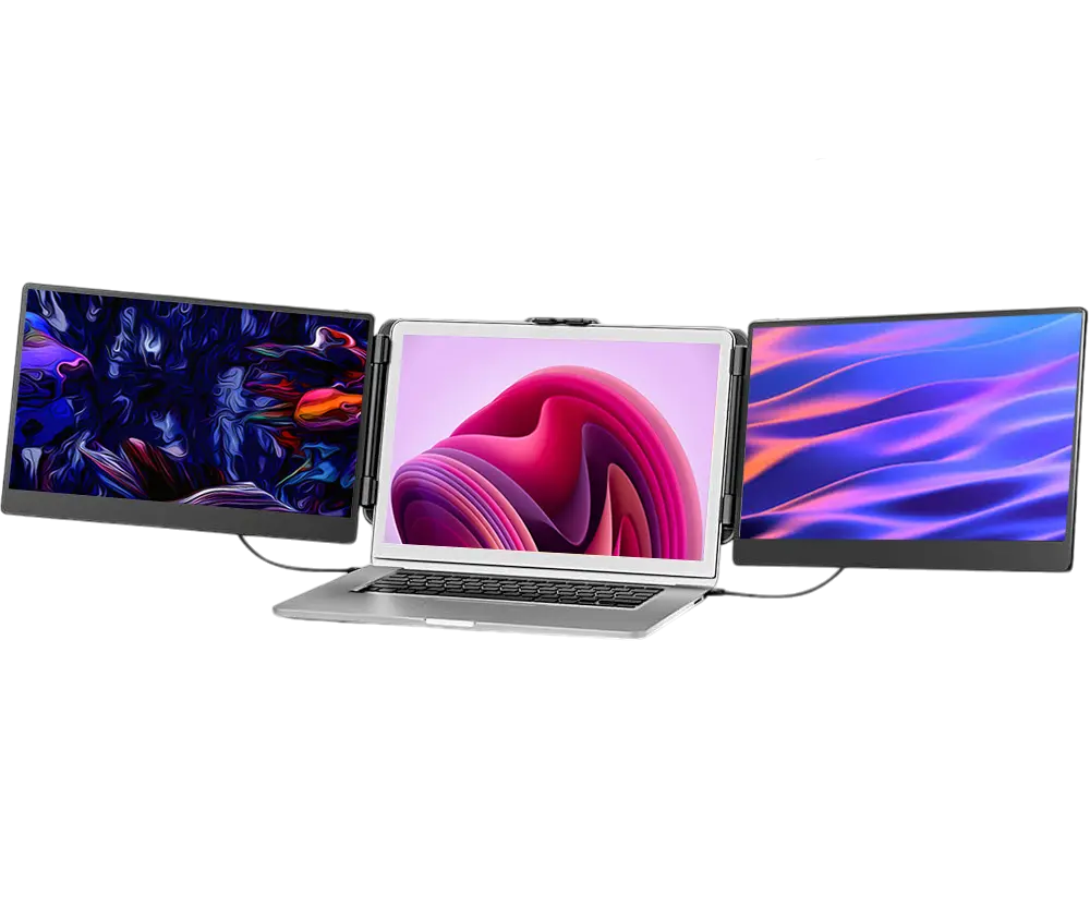 مانیتور سه گانه Triple Screen S2 نمایشگر 14 اینچی Full HD مناسب لپ تاپ - پی سی کالا